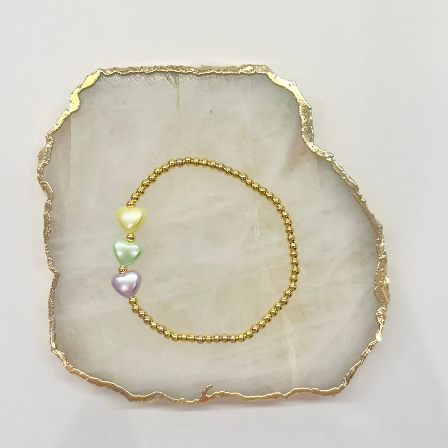Mardi Gras Heart Bracelet