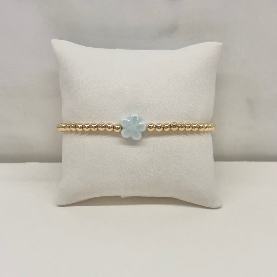 Flower Bracelet in Pale Blue