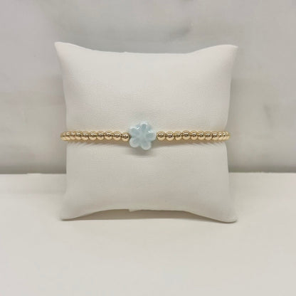 Flower Bracelet in Pale Blue