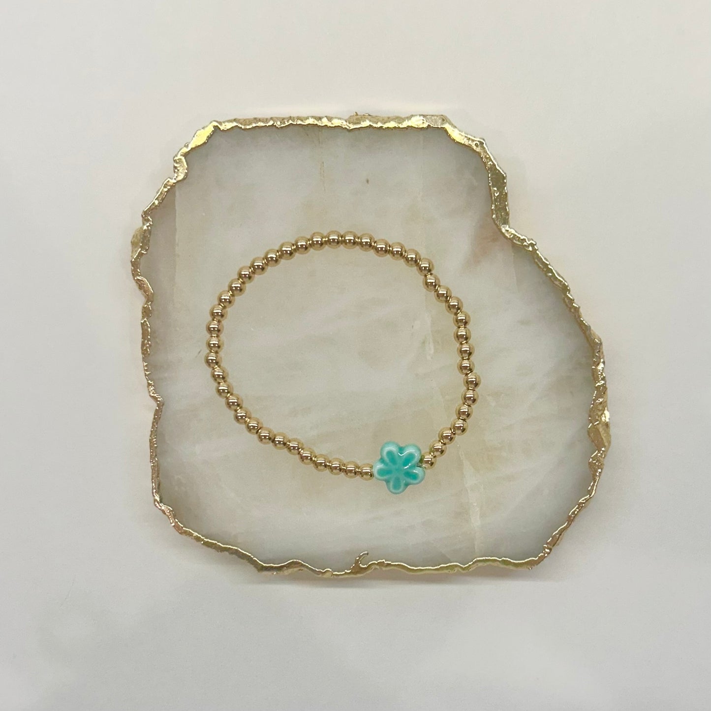 Flower Bracelet in Teal
