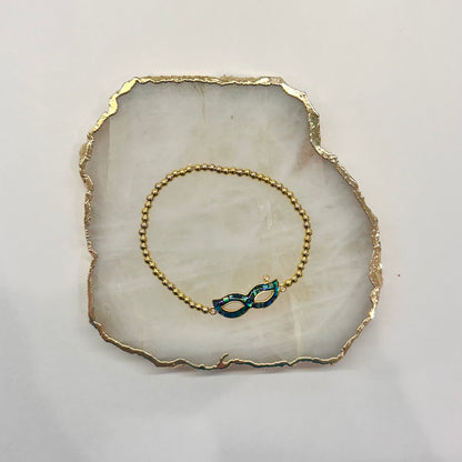 Mardi Gras Mask Bracelet in Green