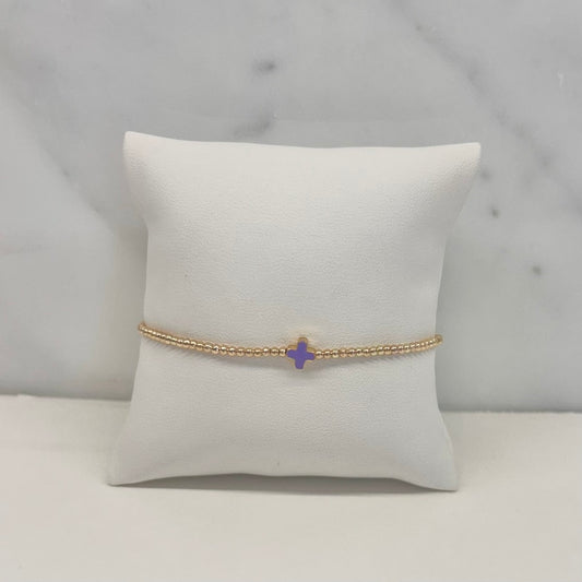 Mini Cross Bracelet in Purple