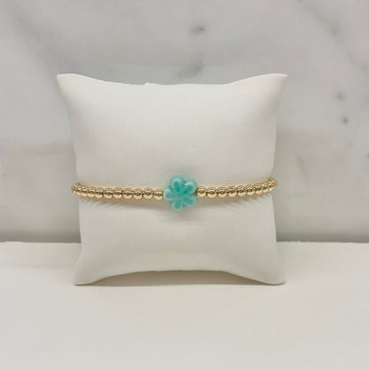 Flower Bracelet in Teal