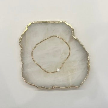 Mini Cross Bracelet in White