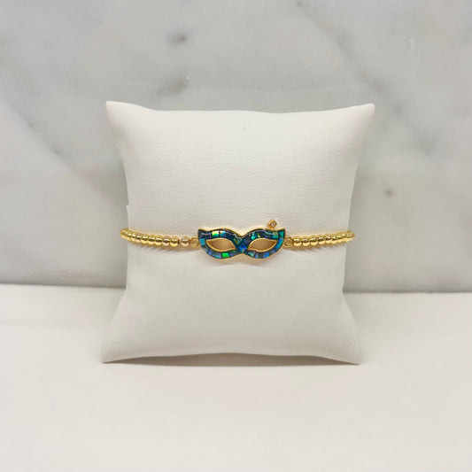 Mardi Gras Mask Bracelet in Green