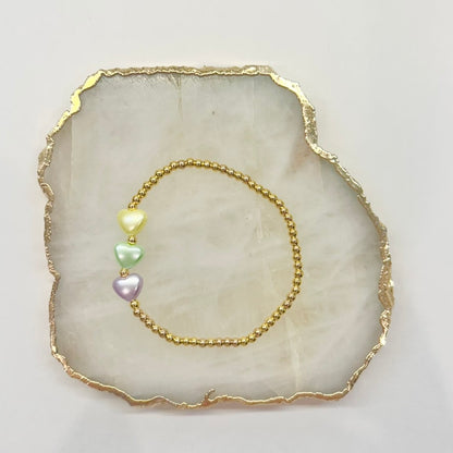 Mardi Gras Heart Bracelet